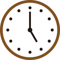 午前5時を表示している時計